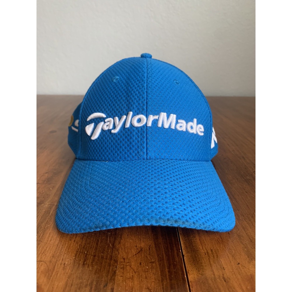 Taylor Made Golf Hat L/XL M1 Psi Blue Waffle Textured Embroidered A Flex